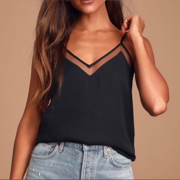 Lulu’s Sweet Fling Black Mesh Top Medium NWOT - Picture 2 of 7